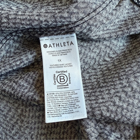 Athleta Women’s Braiden Textured Shirt Jacket Black & White Size 1X #882490 - Picture 13 of 16